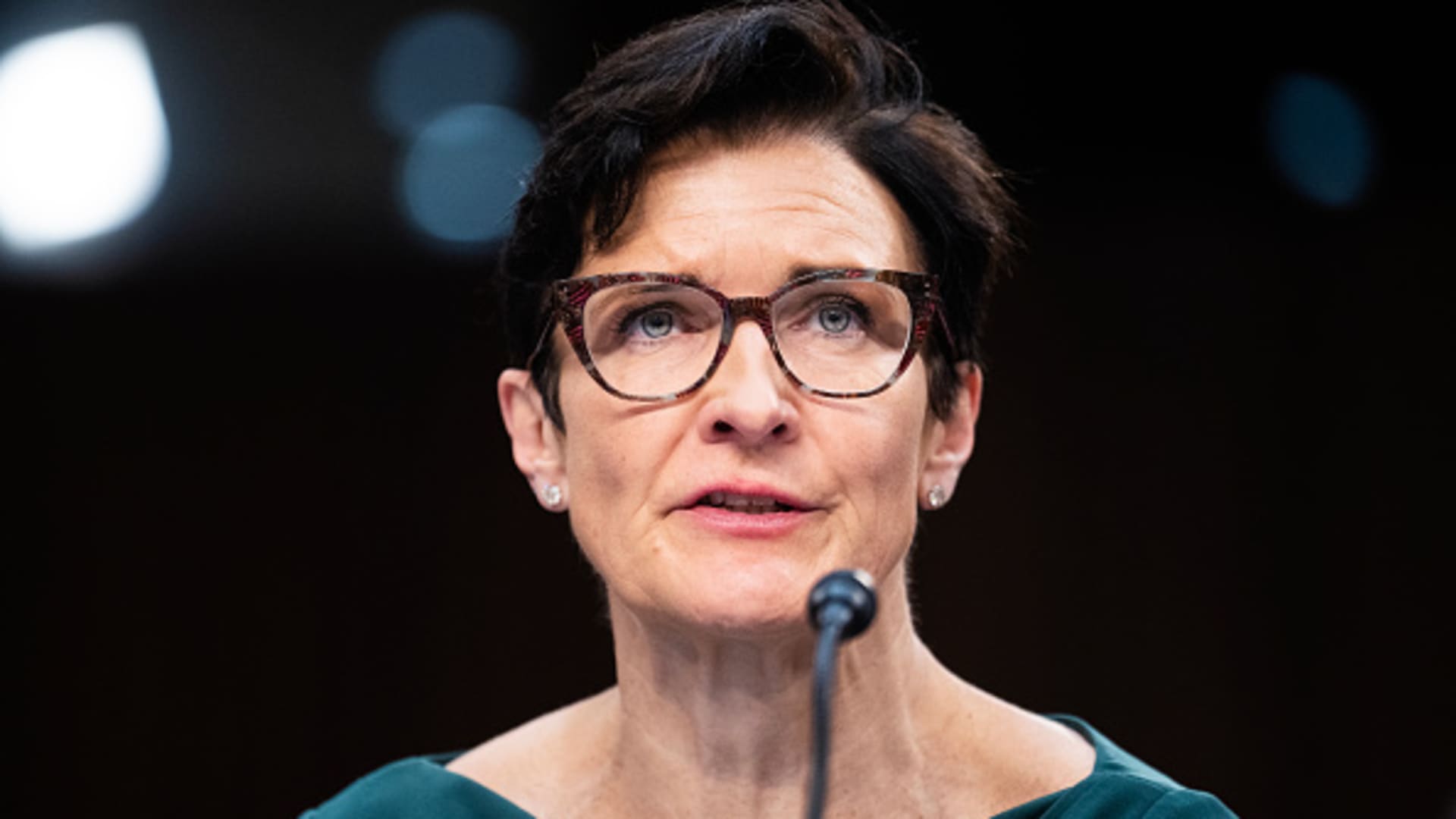 Jane Fraser, CEO of Citigroup, attends a hearing on the Annual Oversight of Wall Street Firms before the Senate Committee on Banking, Housing and Urban Affairs in Washington, DC, United States, in December.  6, 2023. 